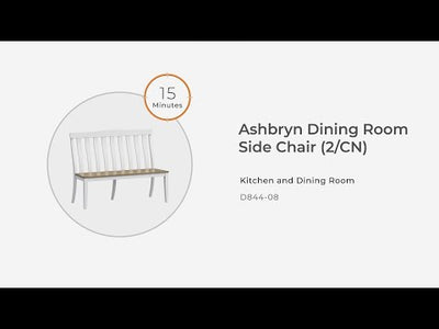 Ashbryn - White / Natural - Double Dining Chair