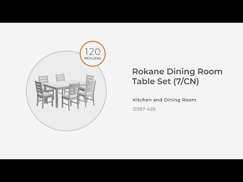 Rokane - Dining Room Table Set (Set of 7) - Brown