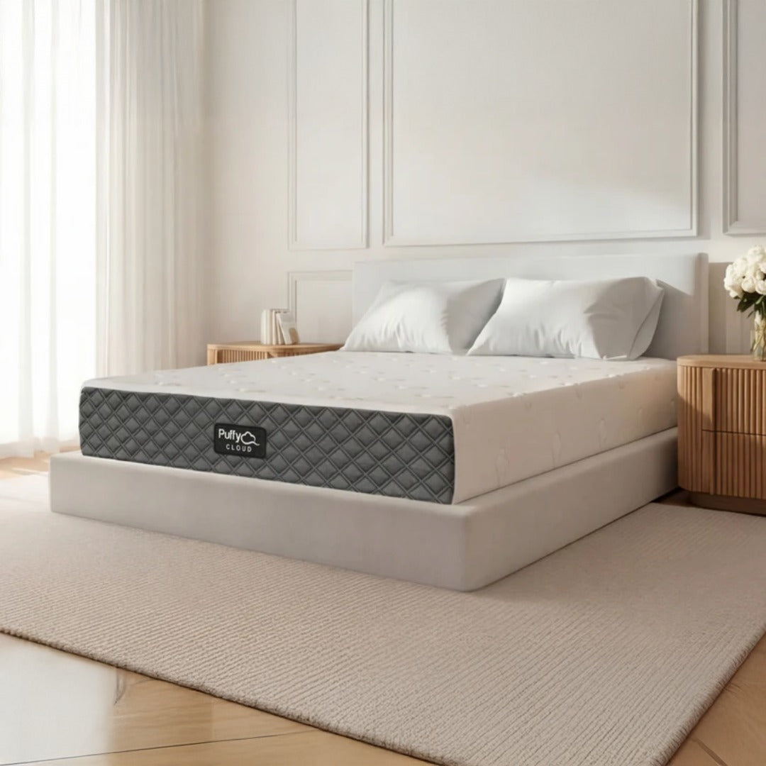 Side sleeper resting on a Puffy Cloud mattress