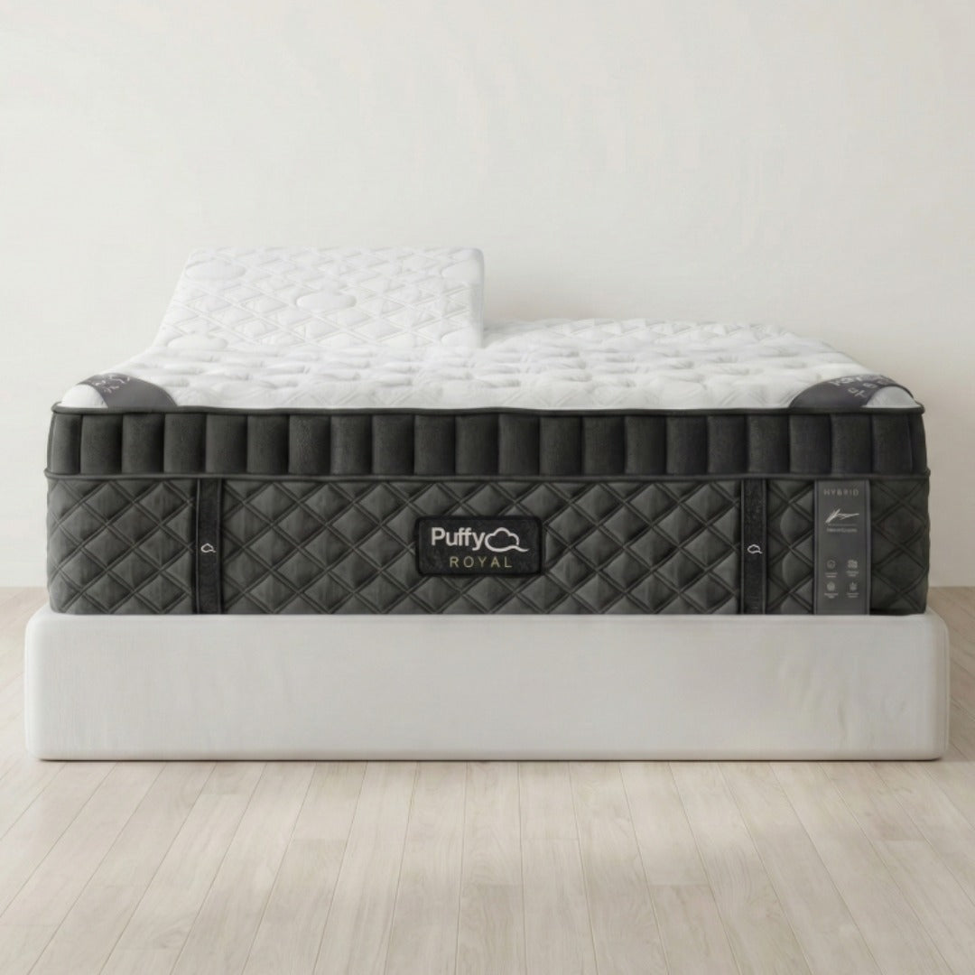 Luxury master bedroom featuring the high profile Puffy Royal Hybrid