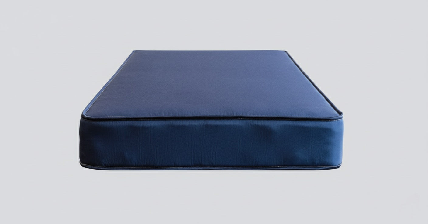 Blue Vinyl Tape Edged Mattress – Magic Sleeper