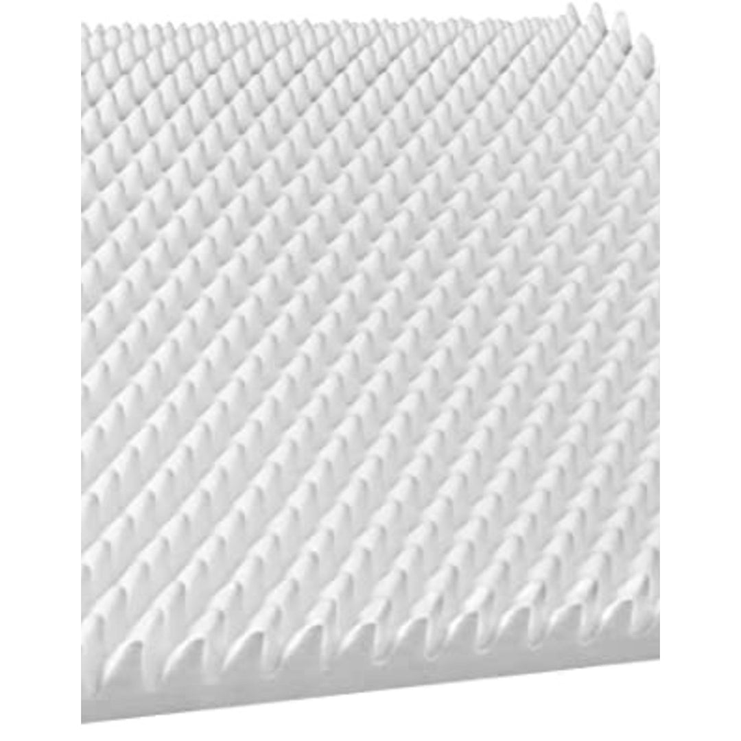 Close-up of the King Split Head Flex Top convoluted egg crate foam topper showing the peak-and-valley surface for airflow