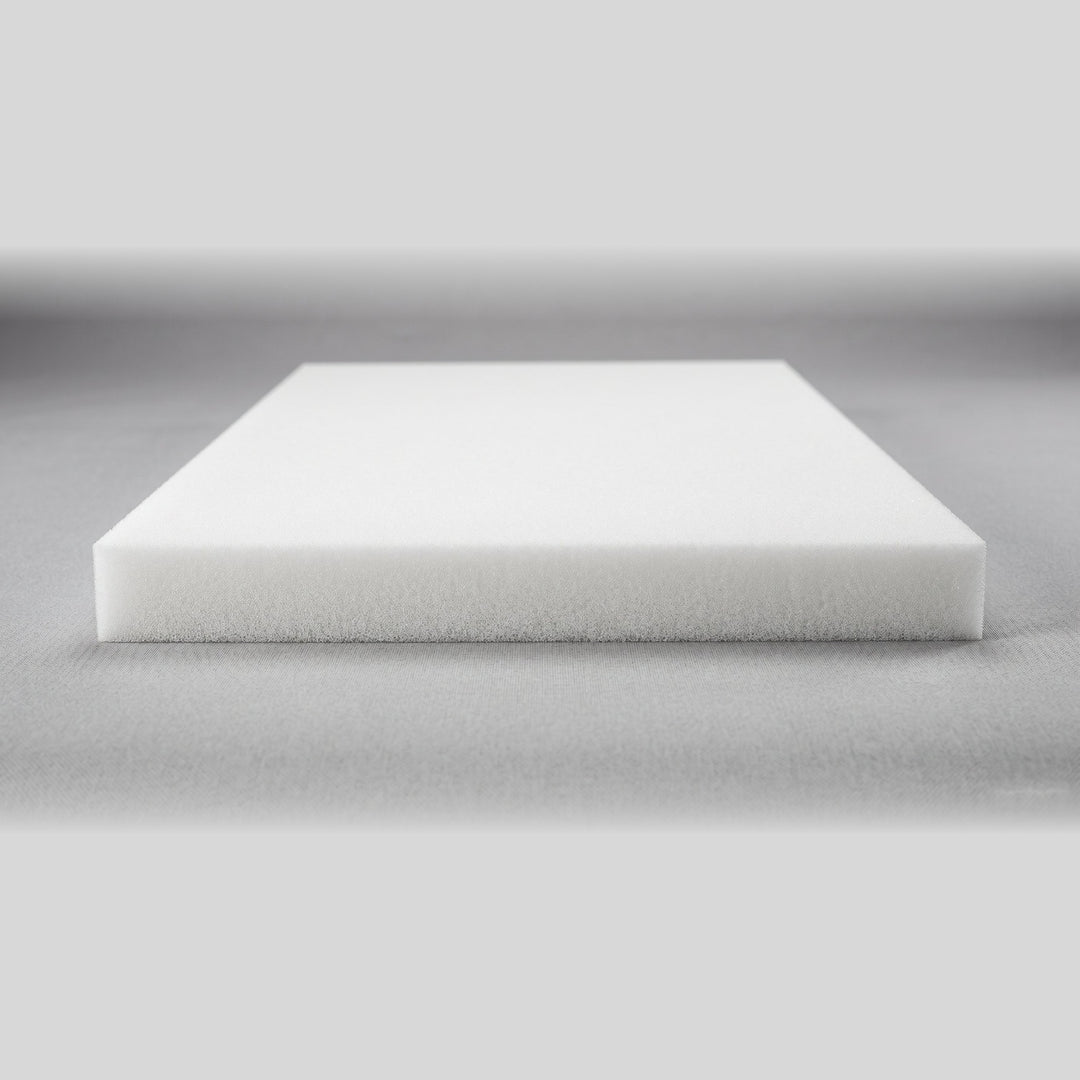 Front edge of King Split Head Flex Top replacement firm regular foam showing the open-cell polyurethane texture