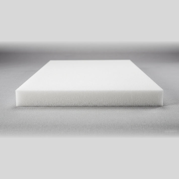 Front edge of King Split Head Flex Top replacement soft regular foam showing the open-cell polyurethane texture