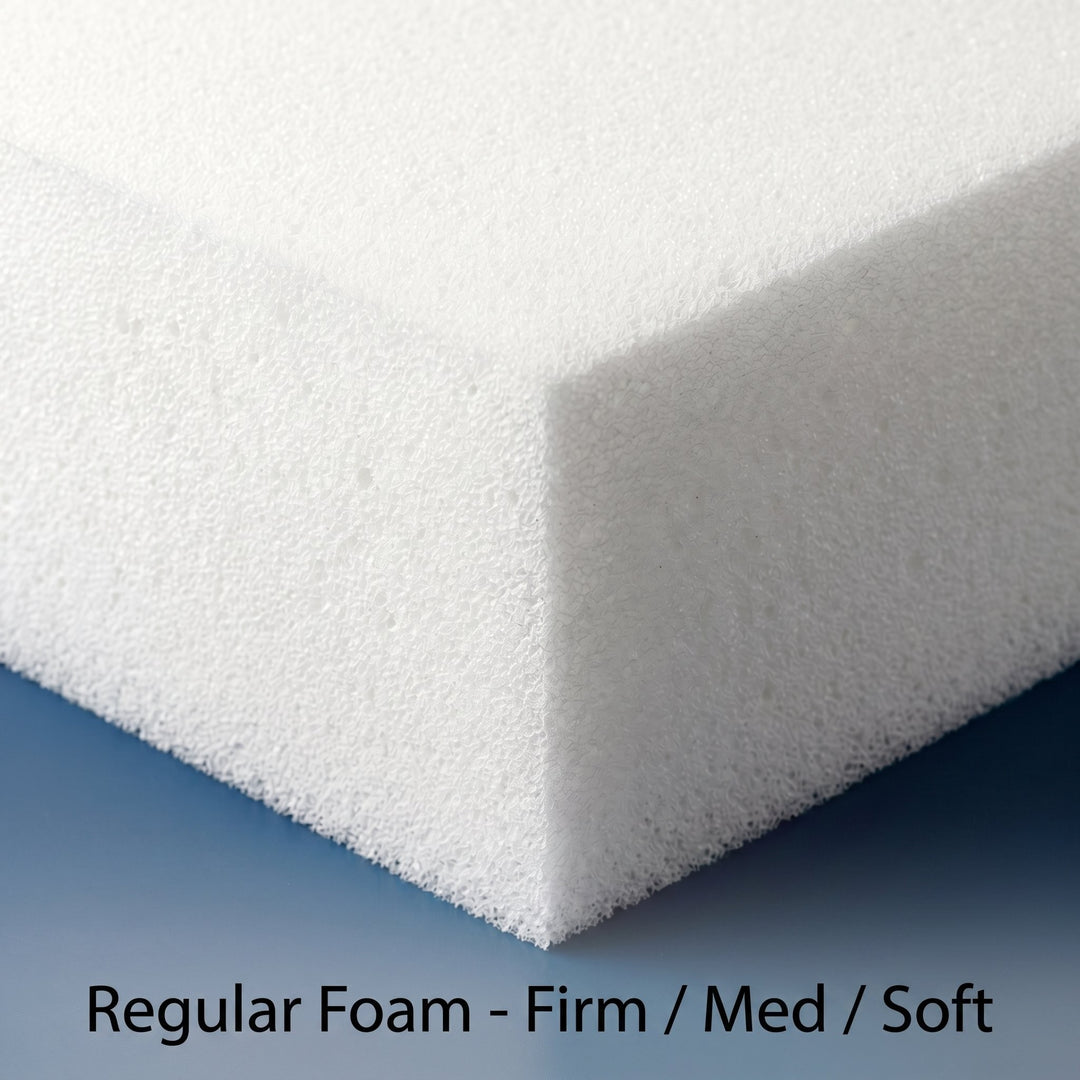 Regular replacement foam block for Sleep Number beds in firm, medium, and soft densities — white polyurethane support foam, made in USA
