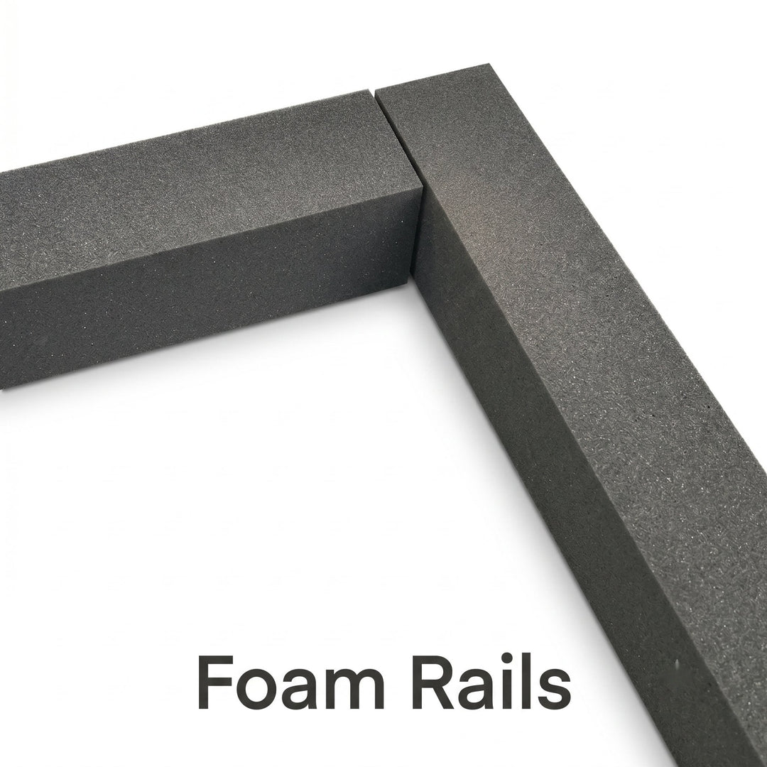 Replacement foam side rails for Sleep Number beds — dark high-density support foam forming the firm edge frame, made in USA