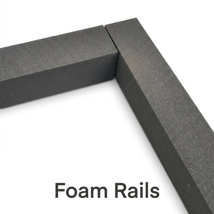 Replacement foam side rails for Sleep Number beds — dark high-density support foam forming the firm edge frame, made in USA