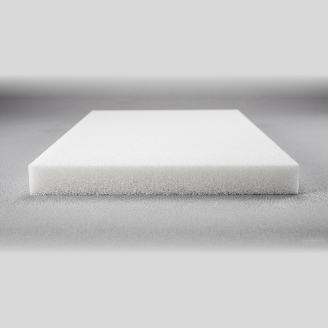Replacement firm regular foam comfort layer, front edge showing the open-cell polyurethane texture