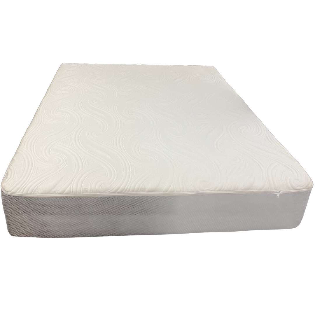 Stretch knit Sleep Number mattress cover replacement showing zippered top design and side panel